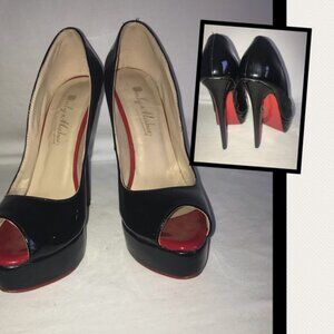 Only Maker black & red patent Stiletto